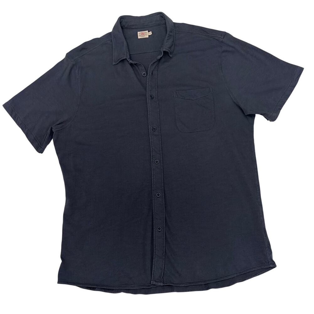 Faherty Sunwashed Shirt Mens XXL Short Sleeve 100% Organic Cotton Button Up